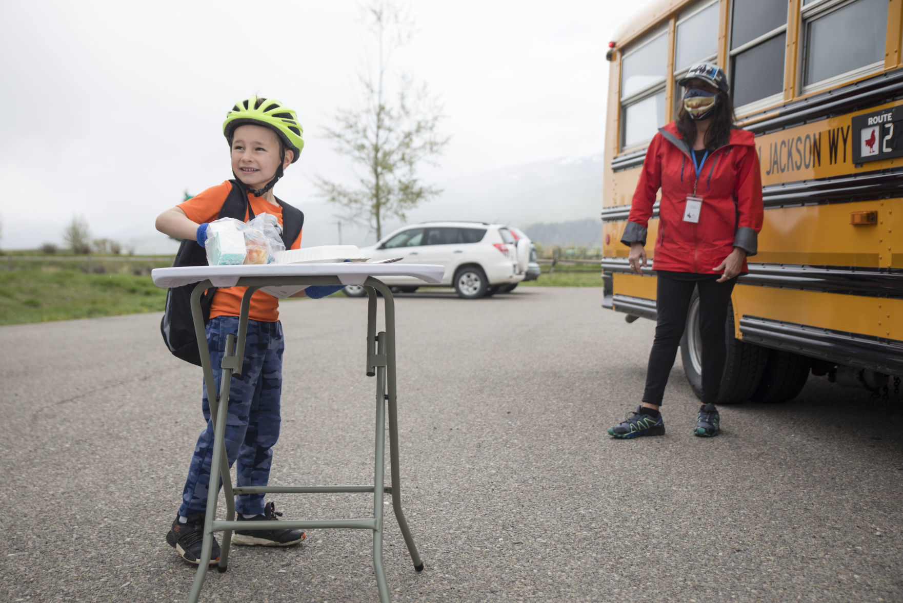 Buses deliver meals to students around Teton County